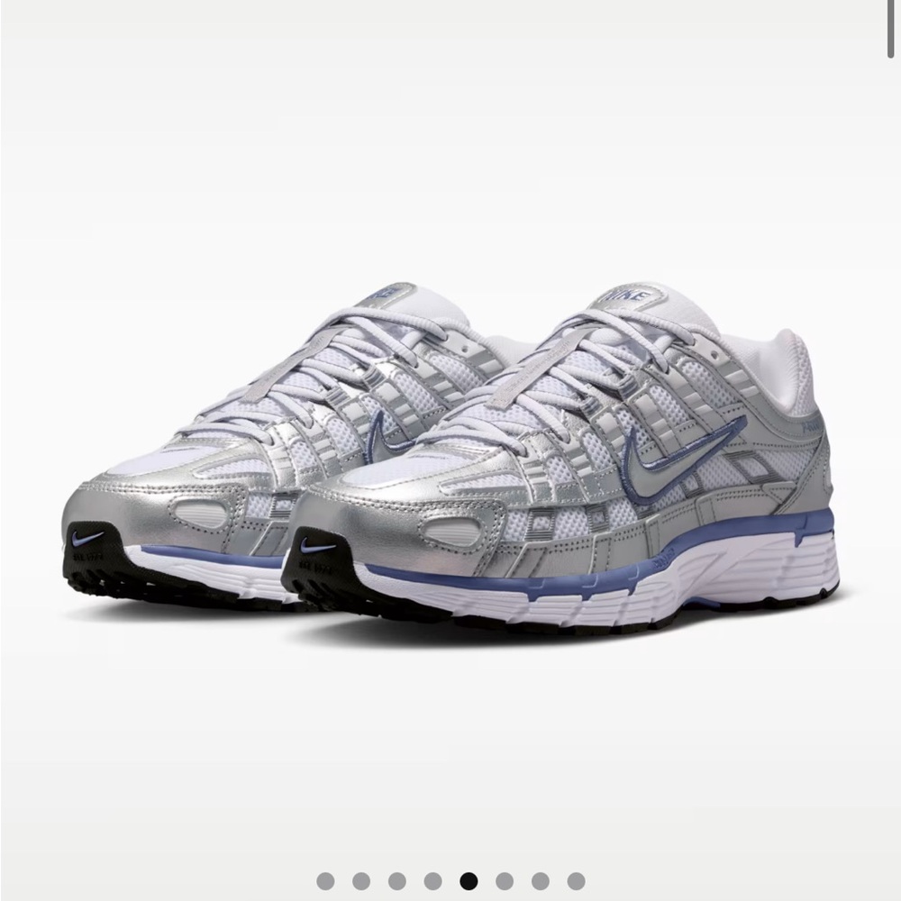 Nike Metallic Silver and Blue Running Shoes